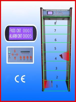 China Walk-through Metal Detector，Door frame metal detector, JLS-8008(8 Zones&LCD display) for sale