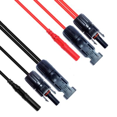 China Color rojo estañado del negro solar fotovoltaico de cobre del cable MC4 20A en venta