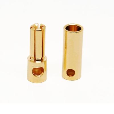 China SGS 5mm Banana Plug Connectors Gold Bullet For RC Model Battery ESC for sale