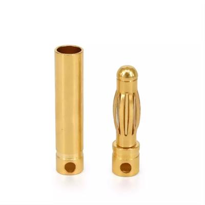 China Brass Motor Battery 4mm Banana Plug Multipurpose Gold Plated for sale