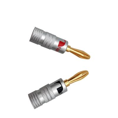 China Gold Plated Male Nakamichi Banana Plugs 4mm For Audio Jack Speaker for sale