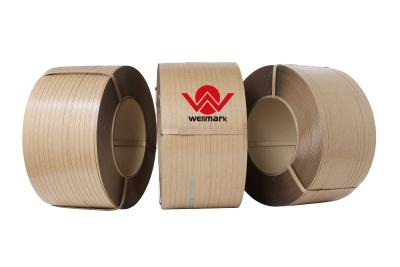 China 12mm Width Recyclable Paper Strap Tape / Kraft Paper Strapping Tape for sale