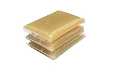 China Yellow Hot Melt Adhesive EVA Jelly Glue for Bags Boxes Industry Print Shoes Packaging Animal Hot Glue for sale