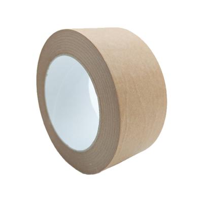 China Eco Friendly Kraft Paper Tape Jumbo Roll Brown Self Adhesion Sealing Tape Paper Packing Tape for sale