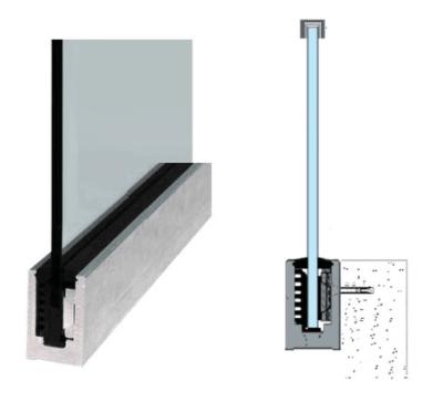 China Single Balcony Or Stairs Use Channel Glass Enclosure Aluminum Clamp Hot Sale U Type for sale