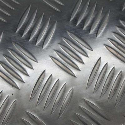 China 1060 Five Bars Pattern Aluminium Checker Plate , Aluminium Chequered Sheet Baseboard for sale
