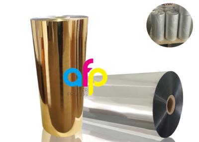 China Gold Metalized Plastic Film , Moisture Proof Opaque Metallized Polyester Film for sale