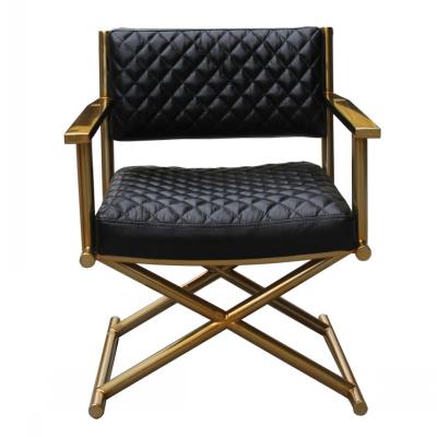 China Tapicería de cuero inoxidable de lujo del marco de acero que cena altura de la silla los 78cm en venta