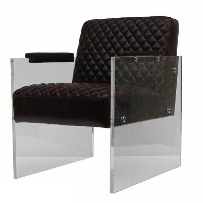 China Defaico Furniture Leather Seat Acrylic Armchair Contemporary Bar Chairs for sale