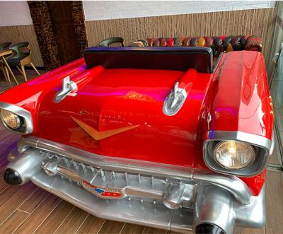 China Industrial Vintage Red Chevy Sofa Vintage Car Couch With Pu Leather Seat for sale