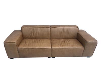 China 1-2-3 equimose de couro Sofa Living Room Couch da flange de Brown do vintage de Seat à venda