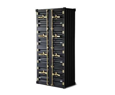 China Container Style Locker Wardrobe For Swimming Bath Black Iron Board Frame Industrial for sale