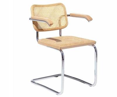 China Vintage Stainless Steel Modern Chairs Rattan Cesca Style Chair With Arms for sale