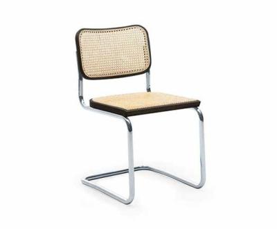 China Rattan Cesca Style Armless Side Chair With PU Leather for sale