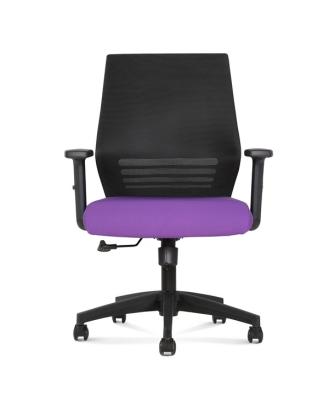 China Mid Back Steel Frame Mesh Office Swivel Chair Nylon Purple Backrest Ergo for sale