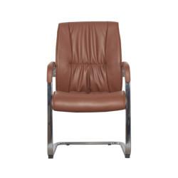 China Executive Visitor PU Leather Office Swivel Chairs BIFMA Foam Armrest Padding for sale