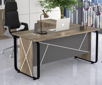 China L-Shaped Executive Office Desk with Melamine Color brown+gray for sale