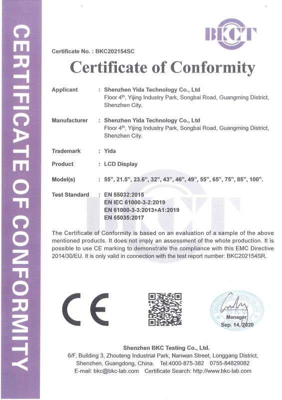 CE - Shenzhen Yida Technology Co., Ltd
