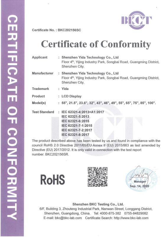 RoHS - Shenzhen Yida Technology Co., Ltd