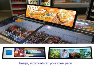 Китай Крытая полка LCD Signage цифров показывает ультра длинный экран для супермаркета и магазина для показа цены продается