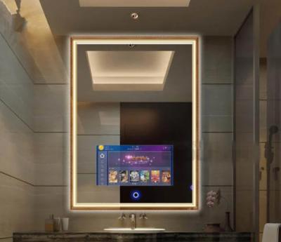 China Wall Mounted Indoor Decorative Smart Mirror Display Auto Sensor LCD Screen for Washroom for sale