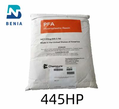 China Dupont PFA 445HP Perfluoroalkoxy PFA Fluoroplastic Resin Pellet Form For Pipe Linings for sale