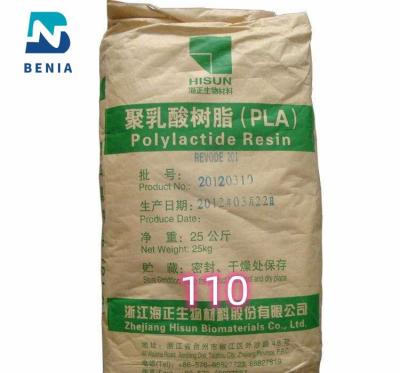 中国 Hisun PLA Resin REVODE 110 Polylactic Acid Biobased PLA Pellets for Biodegradable Compostable 販売のため