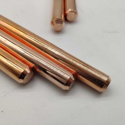 China 3m 25mm Copper Earth Stakes For Generator Outbuilding Solid Copper Earthing Rod for sale
