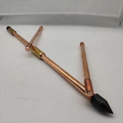 China 120cm 16mm Earth Rod Copper Earthing Rod For Lightning Protection System for sale