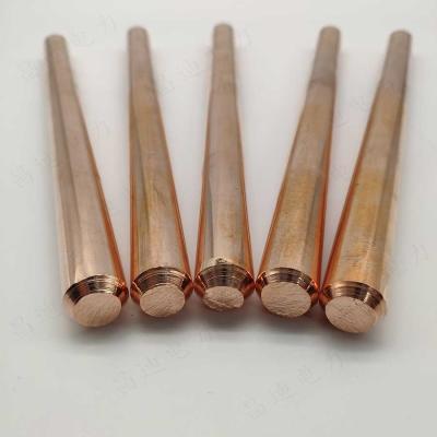 China Solid Copper Earth Rod 2 Feet 14mm Industrial Lightning Protection for sale
