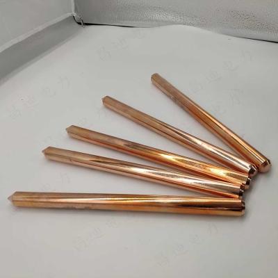 China 16mm Solid Copper Earth Rod 6ft With Electroplating Solid Copper Earthing Rod for sale