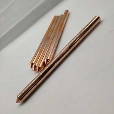 China 4 Feet Pure Copper Solid Earthing Rod Electroplated 4ft for sale