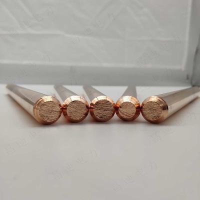 China 60mm 3 Meter Solid Copper Earthing Rod Threaded 5/8