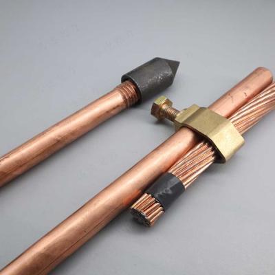 China Terra folheada de cobre rosqueada Rod Solid Copper Ground Rod à venda