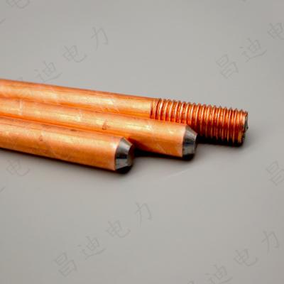 China 40mm Thread Copper Bonded Earthing Rod Electrode for sale