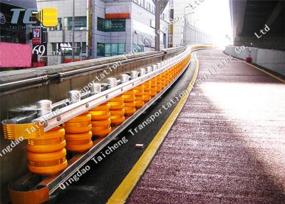 China Yellow Road Roller Barrier Anti Corrosion 50 Meters Protective Guardrail for sale