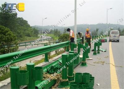 China Highway W Beam Crash Barrier Two Corrugated Steel Guardrails Rustproof for sale