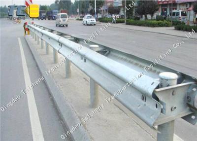China Galvanized Steel W Beam Crash Barrier 1000 Meters Silver Color CE Approved for sale