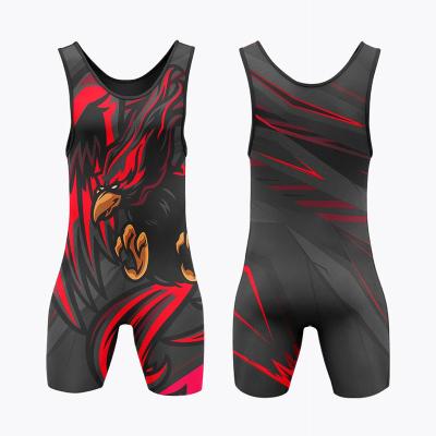 China Durable Striped Wrestling Singlet Shorts Anti Bacterial Portable for sale