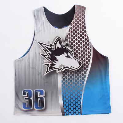 China Durable Lightweight Reversible Pinnie Jersey , Anti Pilling Lacrosse Uniforms Mens for sale