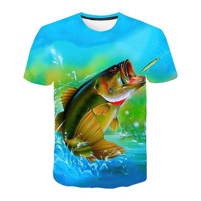 China Camisas de torneio de pesca antiencolhimento camisetas de manga curta poliéster inodoro à venda