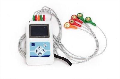 China Dynamic ECG System 2AA Battery 3 Channel Holter ECG System with PC English Software for Family for sale