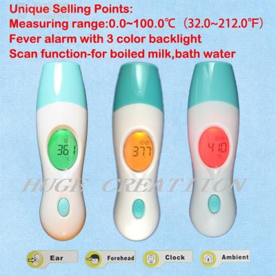China Non-contact Testing Ear/Forehead/Room Temperature 4 in 1 mutual-function for Baby pet Child Family Health Care for sale