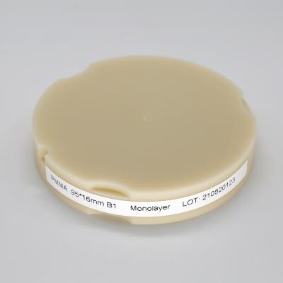 Chine blanc mono de fraisage dentaire du disque PMMA du bloc PMMA de 95mm à vendre