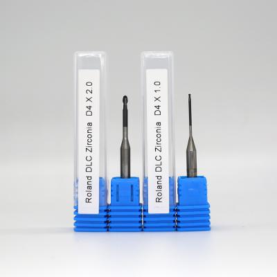 China Roland CAD CAM Zirconia Milling Bur DLC Dental Milling Cutter for sale