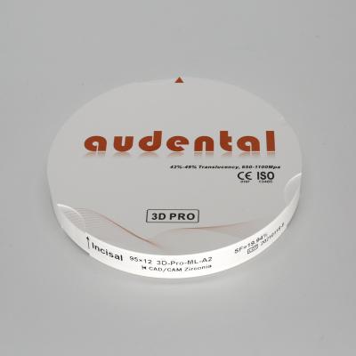 China Bloque de zirconia dental CAD CAM/disco de fresado Zirkonzhan en blanco de 95 mm en venta