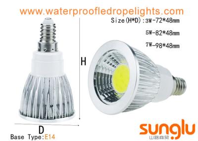 China Energy Star 3W Dimmable LED Spotlights E14 E27 DC12V With Aluminium Body for sale