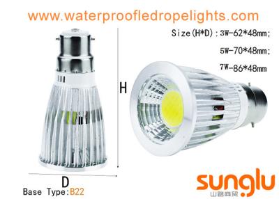 China 7W Dimmable LED Spotlights GU10  B22 Aluminum Body Material For Shopping Mall for sale