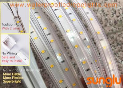 China 220V No Wiring 2835 60D Waterproof LED Rope Light , High Voltage Led Flexible Strip Lights for sale