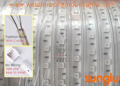 China 220V No Wiring 5050 60D/m  LED Rope Light ,RGB white Anti -UV  PVC  LED Strip Light for sale